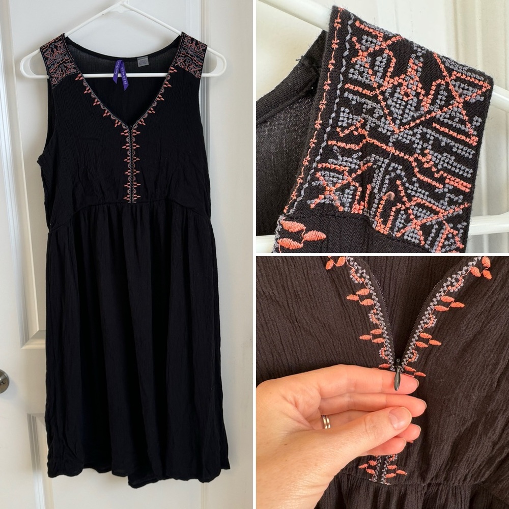Gauzy black mini dress by Seraphine Maternity